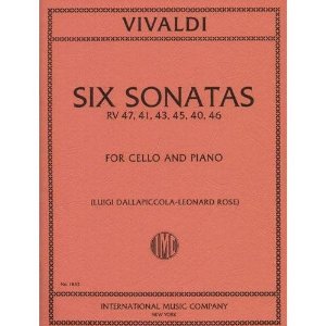 Vivaldi Antonio Six Sonatas F. XIV Nos. 1-6. For Cello and Piano. by Leonard Rose. International